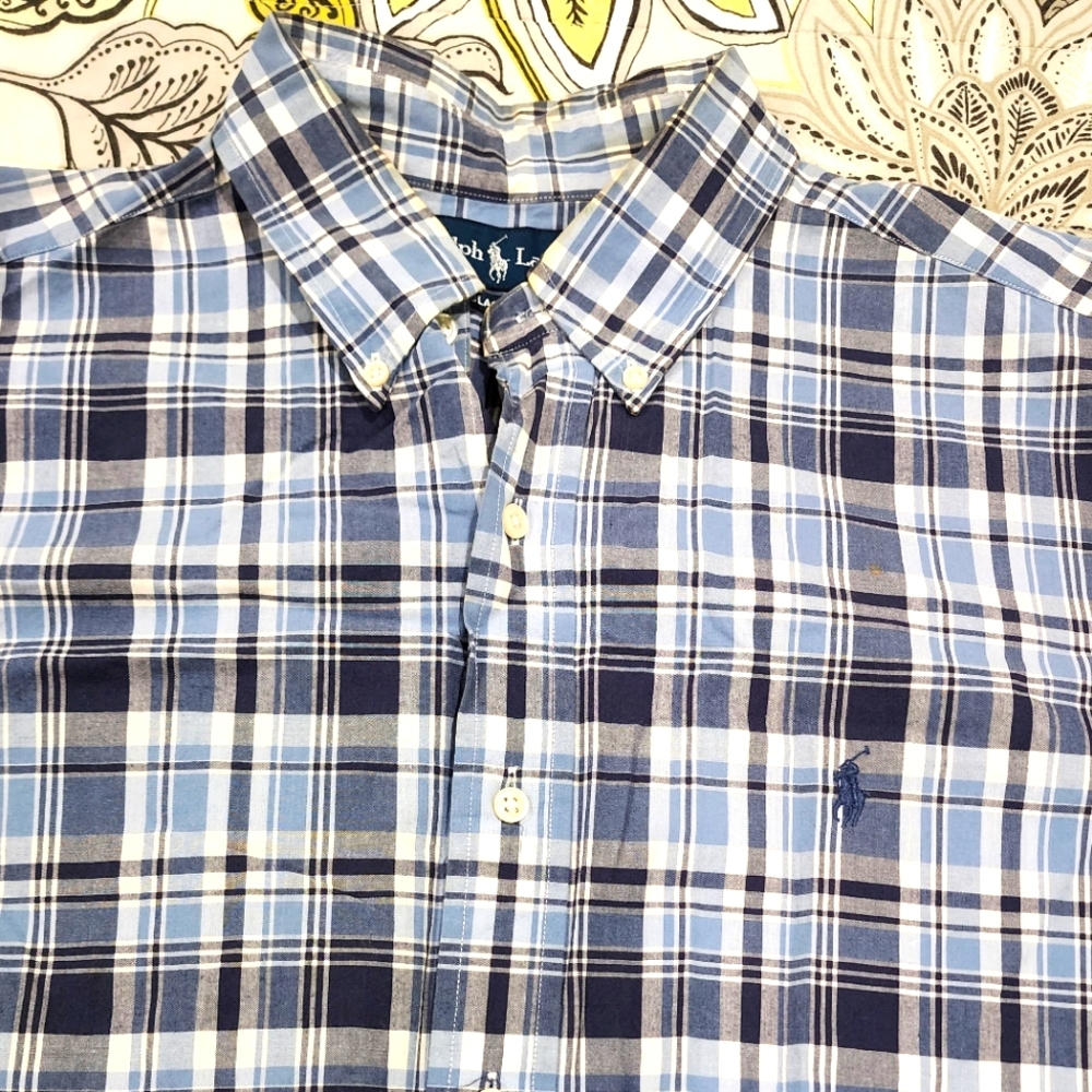 Ralph Lauren Polo Classic Plaid Long Sleeve Button-Up Shirt sz L